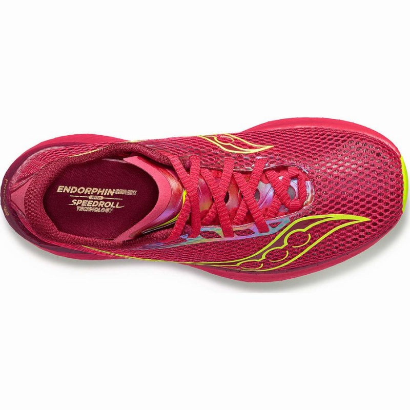 Women's Saucony Endorphin Pro 3 Running Shoes Red / Rose | Australia S04132-U03