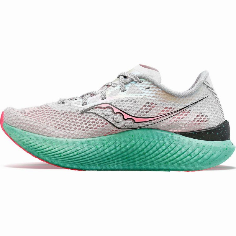 Women's Saucony Endorphin Pro 3 Running Shoes White / Pink | Australia S69385-Z90