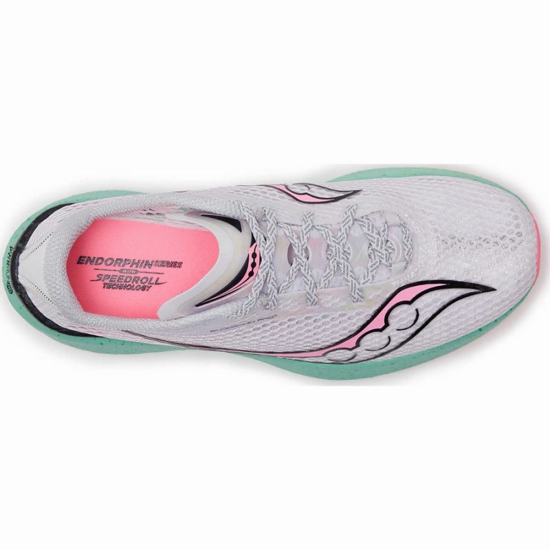 Women's Saucony Endorphin Pro 3 Running Shoes White / Pink | Australia S69385-Z90