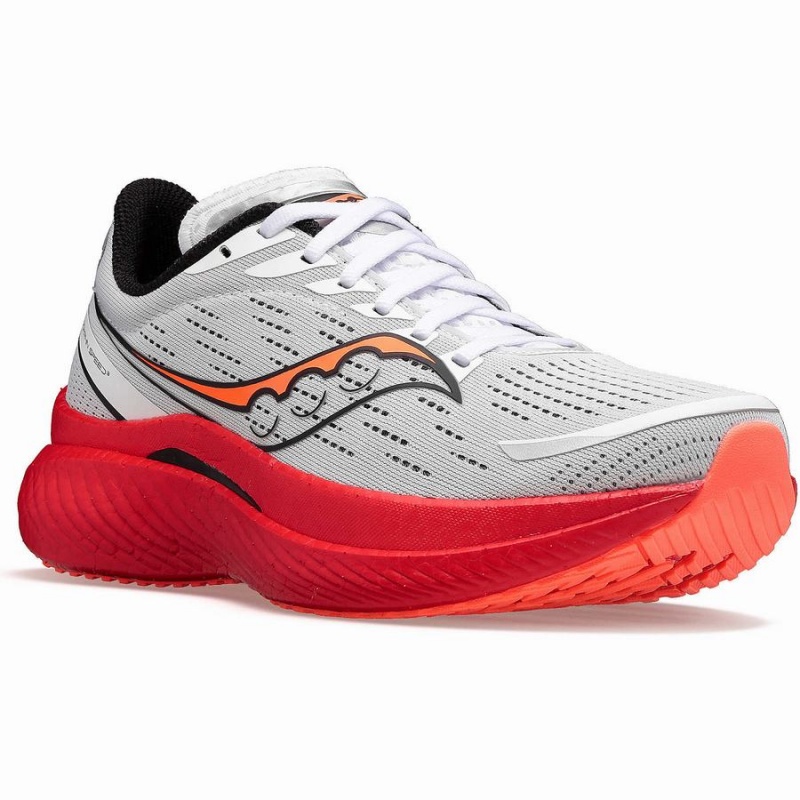 Women's Saucony Endorphin Speed 3 Running Shoes White / Black / Red | Australia S24386-E46