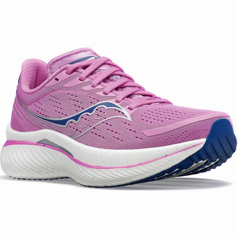 Women's Saucony Endorphin Speed 3 Running Shoes Purple / Indigo | Australia S90486-B10