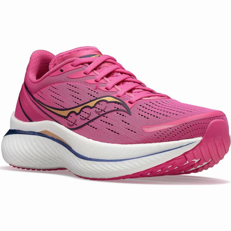 Women's Saucony Endorphin Speed 3 Running Shoes Pink / Navy | Australia S97834-M43