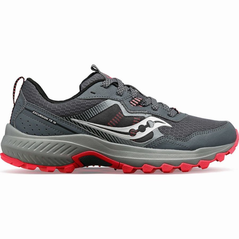 Women\'s Saucony Excursion TR16 Trail Running Shoes Grey / Coral | Australia S02536-V67