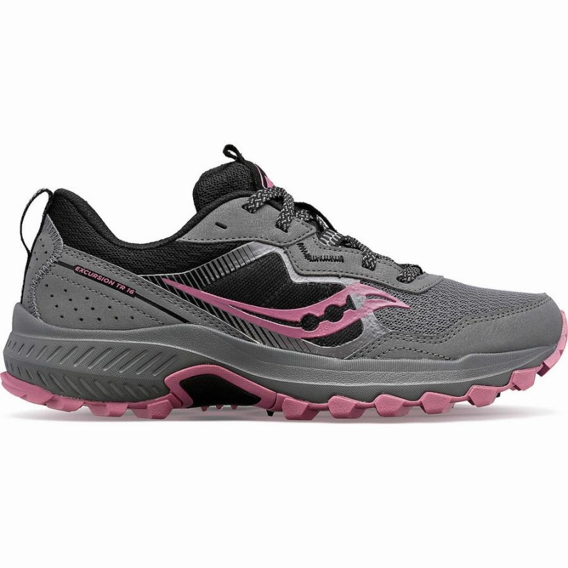 Women\'s Saucony Excursion TR16 Trail Running Shoes Grey / Rose | Australia S93816-M07