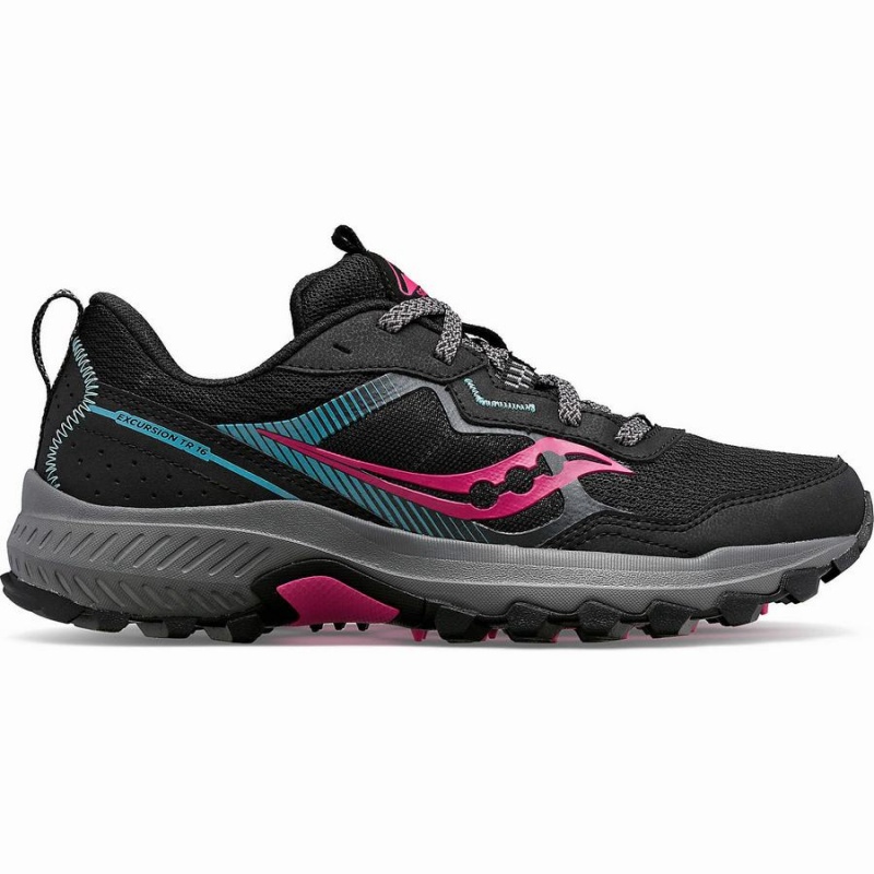 Women\'s Saucony Excursion TR16 Trail Running Shoes Black / Fuchsia | Australia S58376-A81