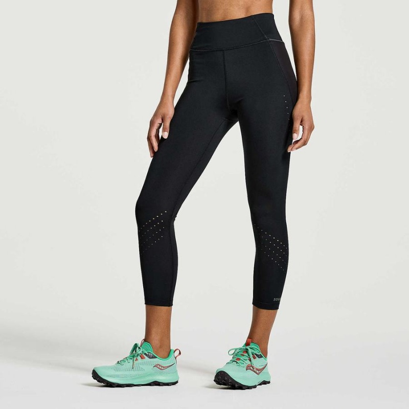 Women's Saucony Explorer Utility Crop Tight Black | Australia S26983-N20