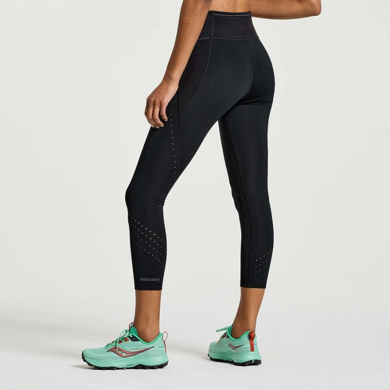 Women's Saucony Explorer Utility Crop Tight Black | Australia S26983-N20