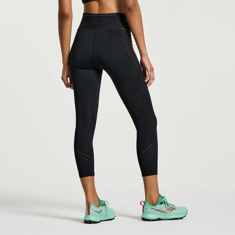 Women's Saucony Explorer Utility Crop Tight Black | Australia S26983-N20