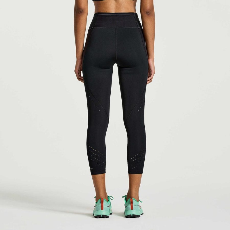 Women's Saucony Explorer Utility Crop Tight Black | Australia S26983-N20