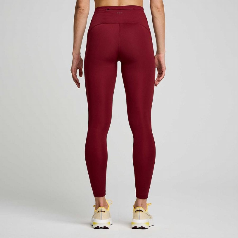 Women's Saucony Fortify 7/8 Tight Red | Australia S73580-K71