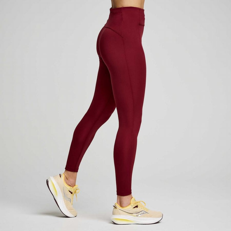 Women's Saucony Fortify 7/8 Tight Red | Australia S73580-K71