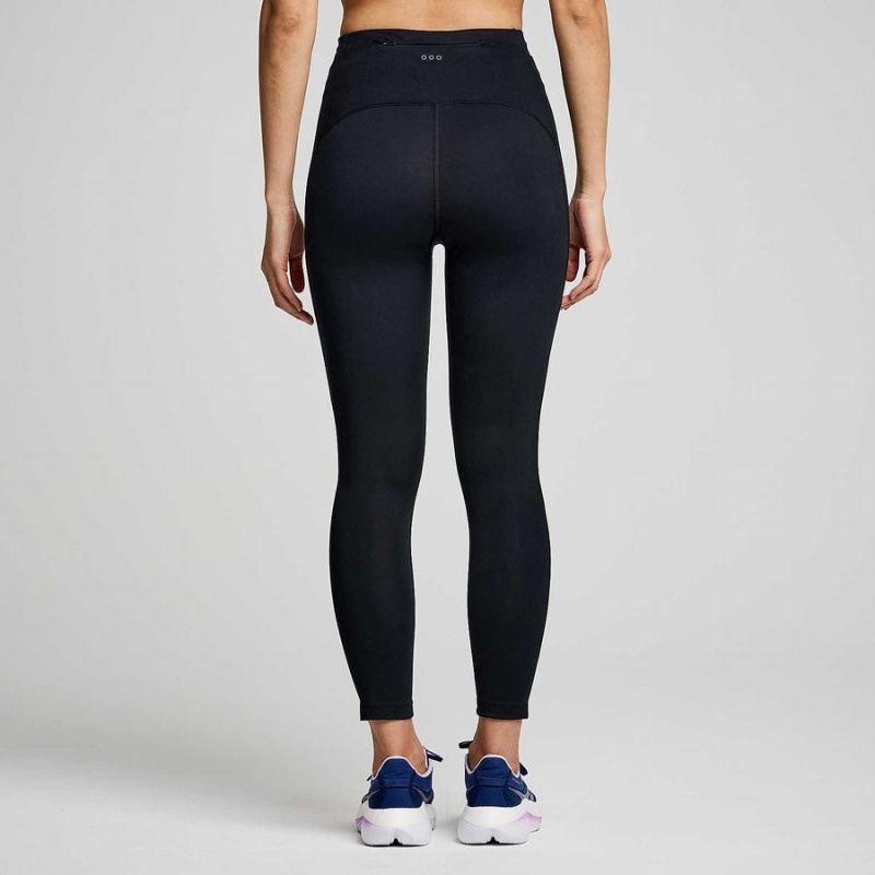 Women's Saucony Fortify Crop Tight Black | Australia S82356-P59