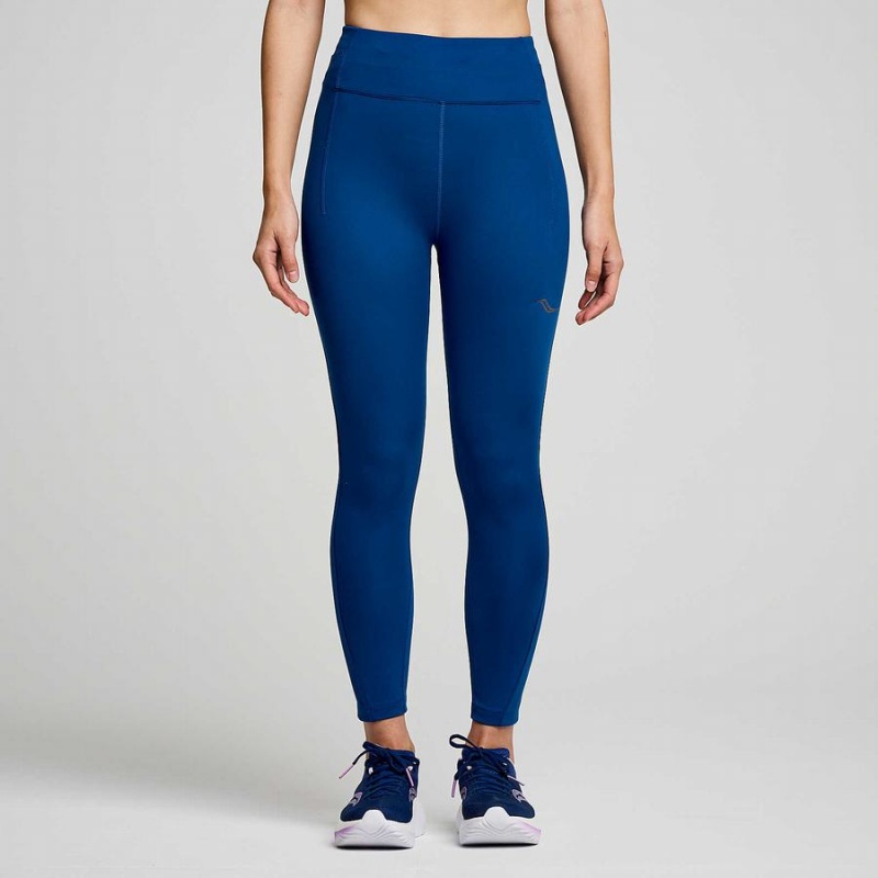 Women\'s Saucony Fortify Crop Tight Indigo | Australia S96170-U87