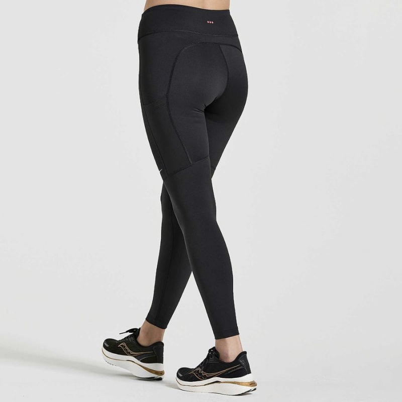 Women's Saucony Fortify Tight Black | Australia S31079-B86