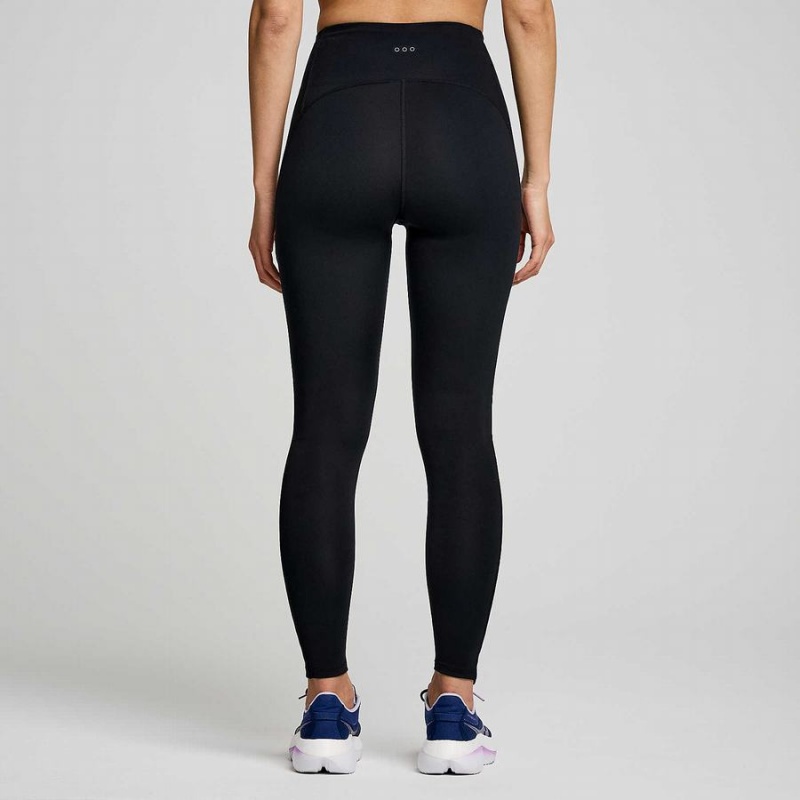 Women's Saucony Fortify Viz Tight Black | Australia S67039-L31