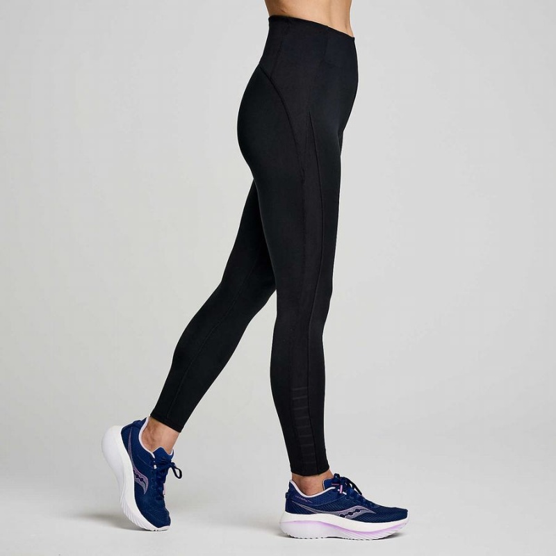 Women's Saucony Fortify Viz Tight Black | Australia S67039-L31