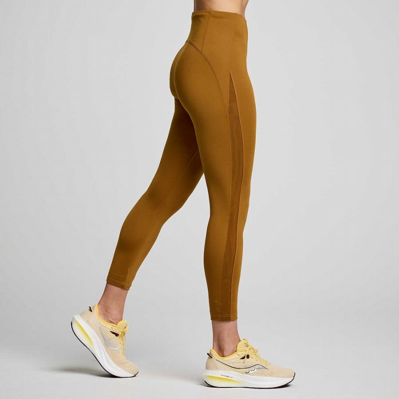 Women's Saucony Fortify Viz Tight Brown | Australia S01236-K73