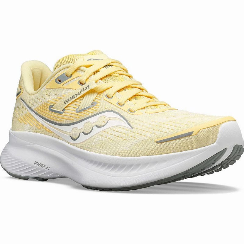 Women's Saucony Guide 16 Running Shoes Yellow / White | Australia S09381-E79