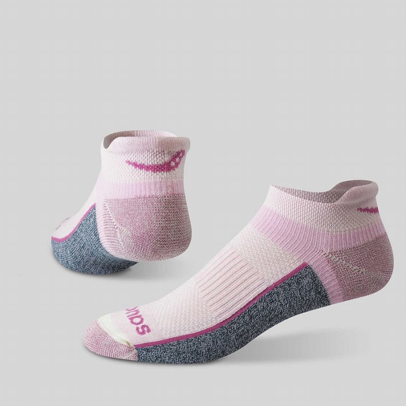 Women's Saucony Inferno Merino Wool Blend No Show 3-Pack Socks Pink | Australia S49312-T18