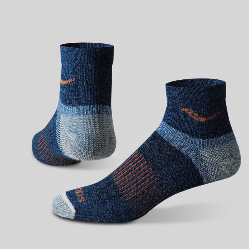 Women's Saucony Inferno Merino Wool Blend Quarter 3-Pack Socks Blue | Australia S57249-X51