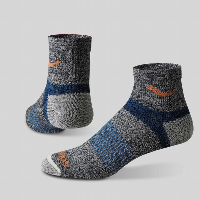 Women's Saucony Inferno Merino Wool Blend Quarter 3-Pack Socks Blue | Australia S57249-X51