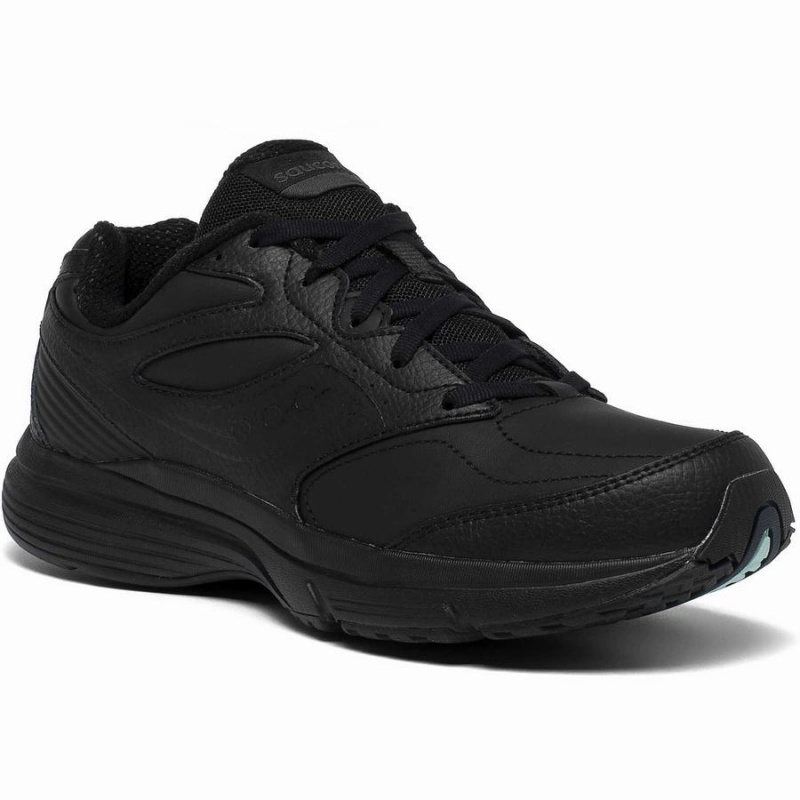 Women's Saucony Integrity Walker 3 Wide Walking Shoes Black | Australia S25847-P37