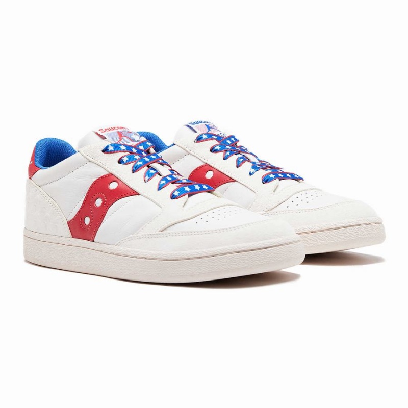 Women's Saucony Jazz Court 1776 Sneakers White / Red | Australia S60912-R57