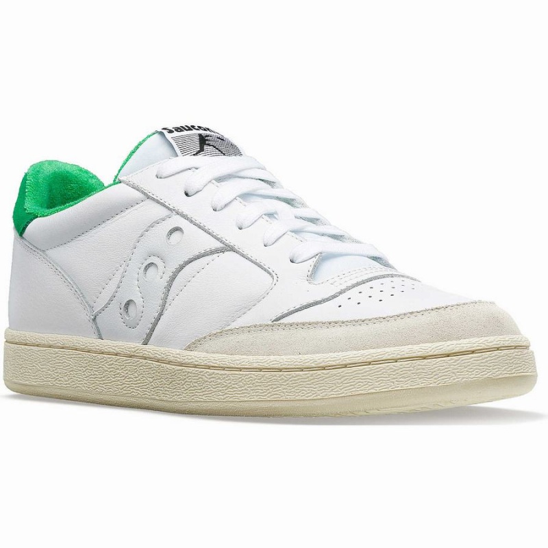 Women's Saucony Jazz Court Athletic Sneakers White / Green | Australia S61475-X42