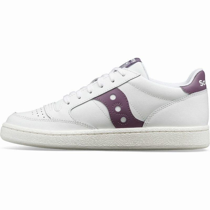 Women's Saucony Jazz Court PU Sneakers White / Purple | Australia S83260-T10