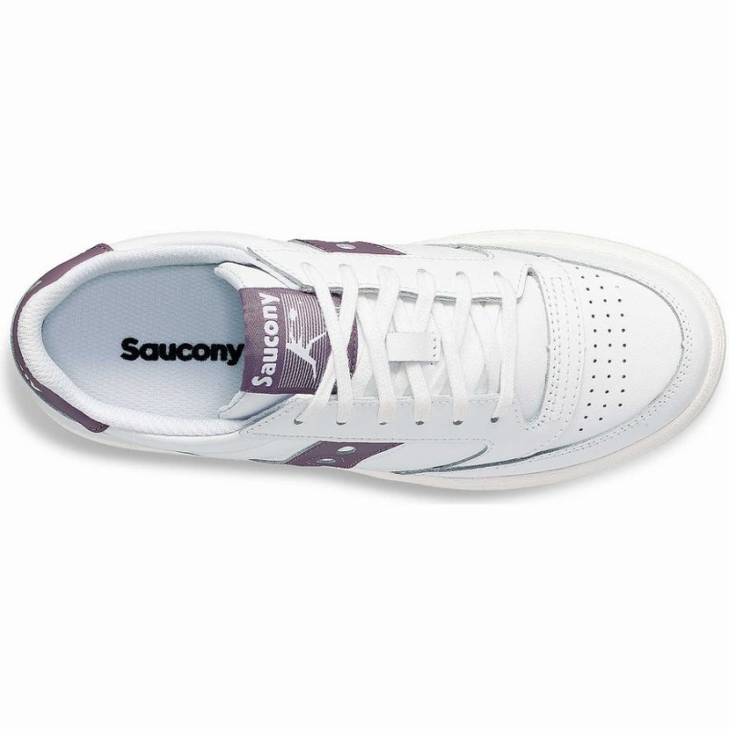 Women's Saucony Jazz Court PU Sneakers White / Purple | Australia S83260-T10