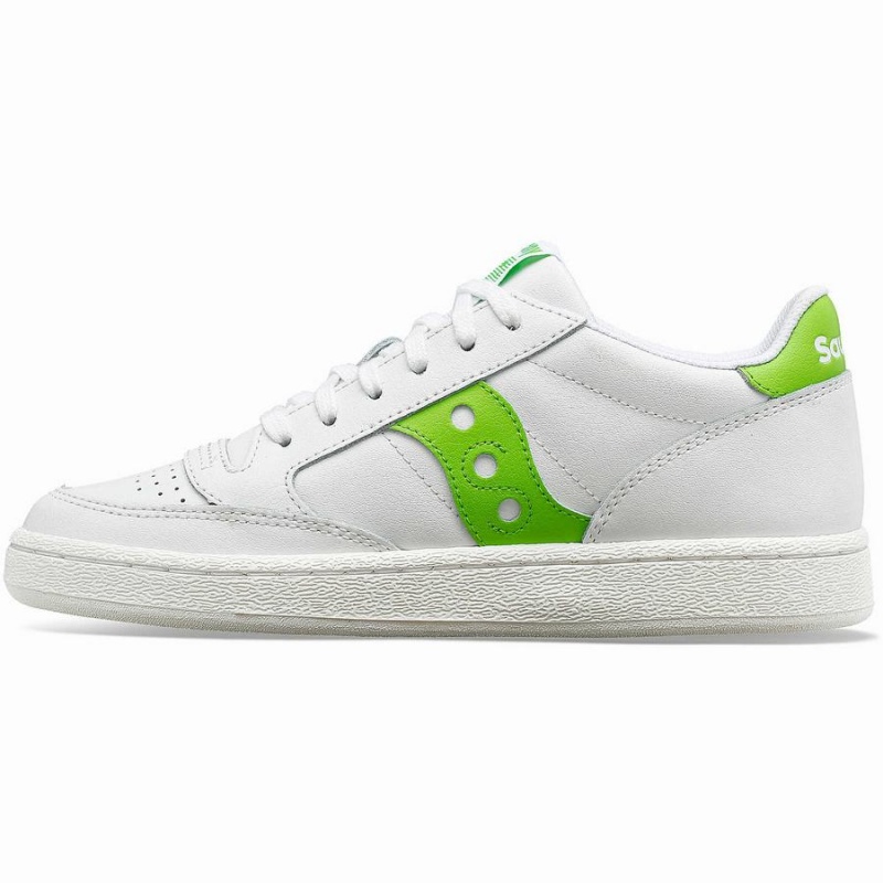 Women's Saucony Jazz Court PU Sneakers White / Green | Australia S80172-U69