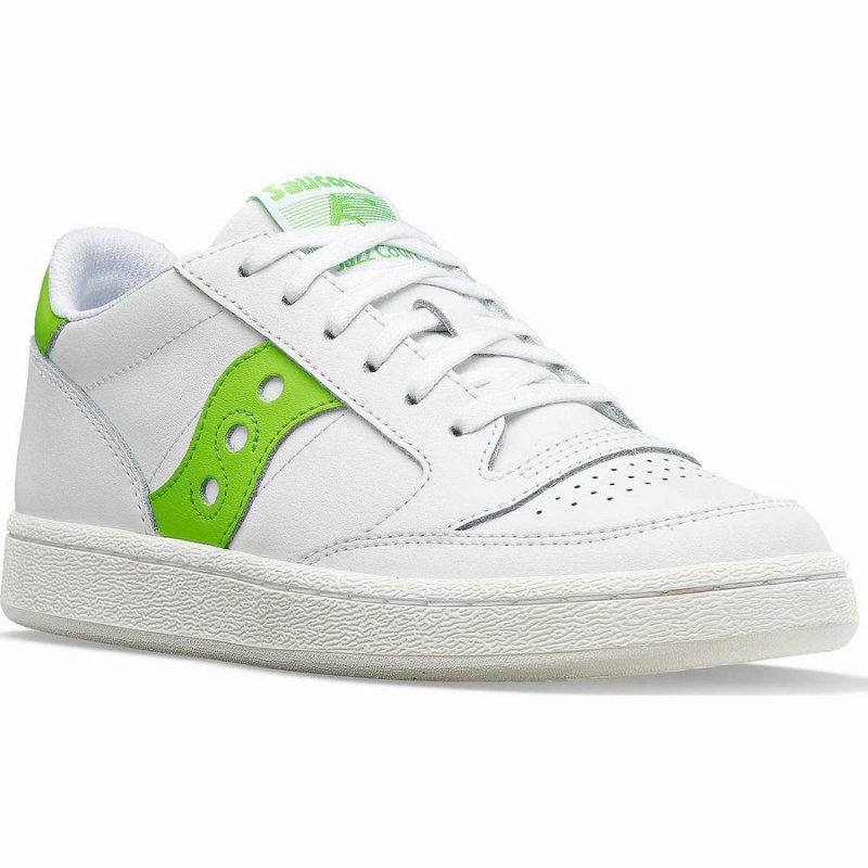 Women's Saucony Jazz Court PU Sneakers White / Green | Australia S80172-U69