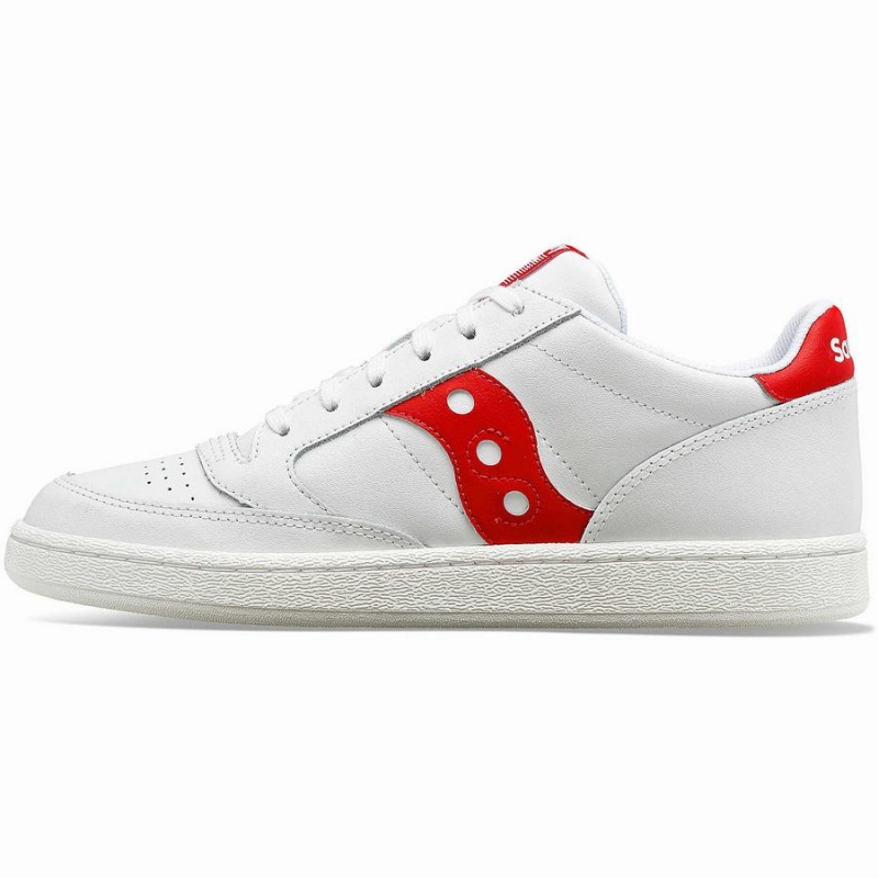 Women's Saucony Jazz Court PU Sneakers White / Red | Australia S18706-K75