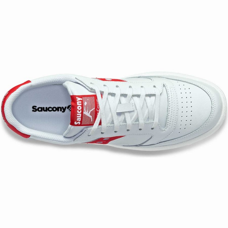 Women's Saucony Jazz Court PU Sneakers White / Red | Australia S18706-K75