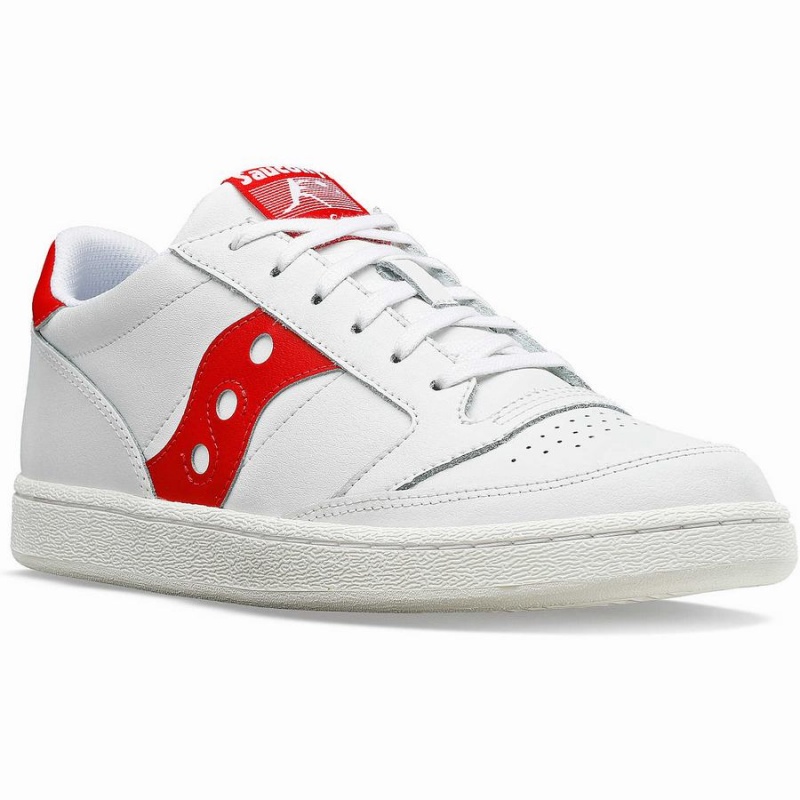 Women's Saucony Jazz Court PU Sneakers White / Red | Australia S18706-K75