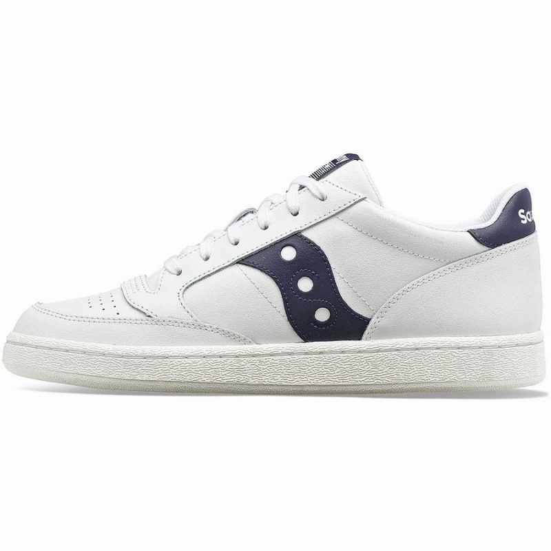 Women's Saucony Jazz Court PU Sneakers White / Navy | Australia S71036-L12