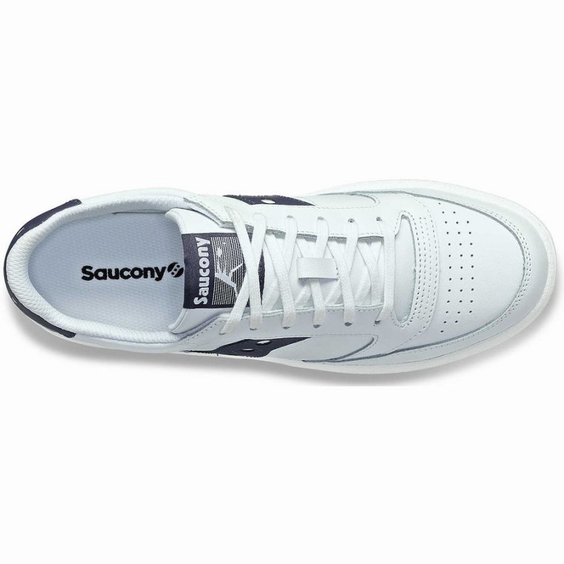 Women's Saucony Jazz Court PU Sneakers White / Navy | Australia S71036-L12