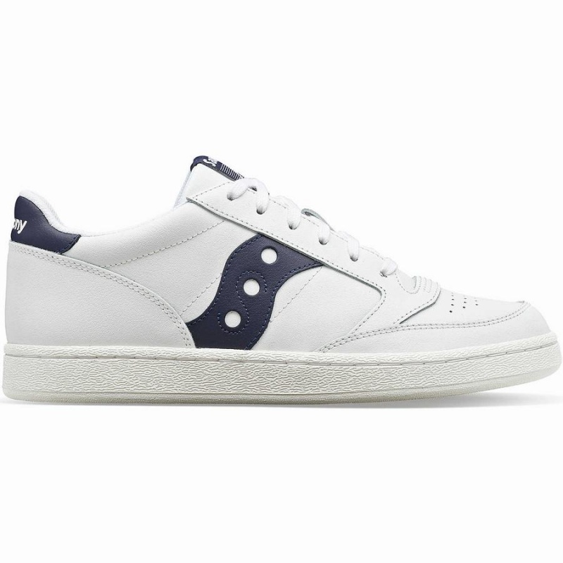 Women\'s Saucony Jazz Court PU Sneakers White / Navy | Australia S71036-L12