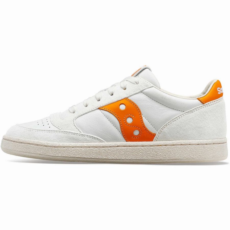 Women's Saucony Jazz Court Premium Sneakers White / Orange | Australia S91075-J75