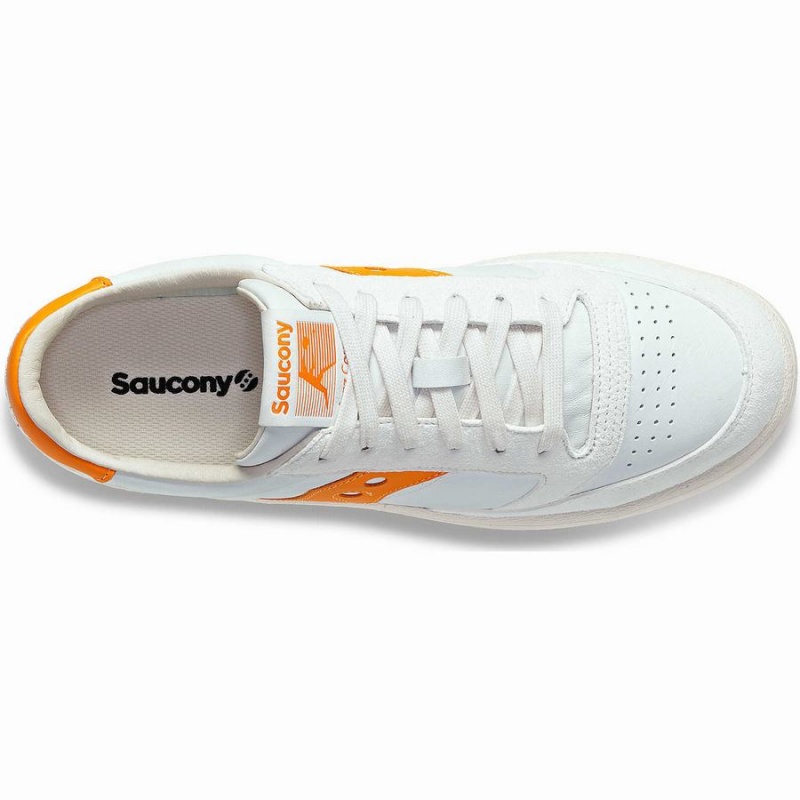 Women's Saucony Jazz Court Premium Sneakers White / Orange | Australia S91075-J75