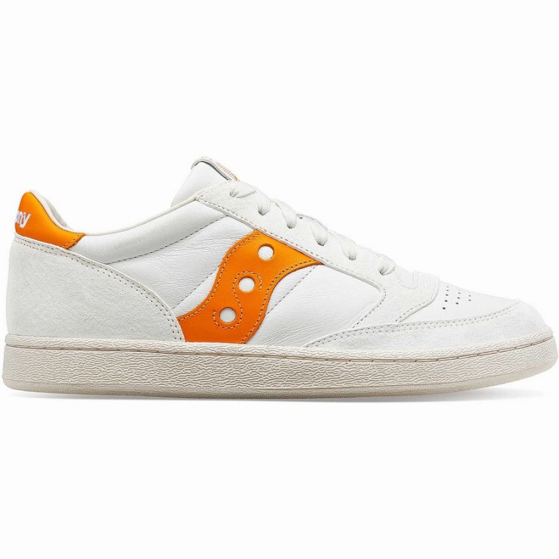 Women\'s Saucony Jazz Court Premium Sneakers White / Orange | Australia S91075-J75