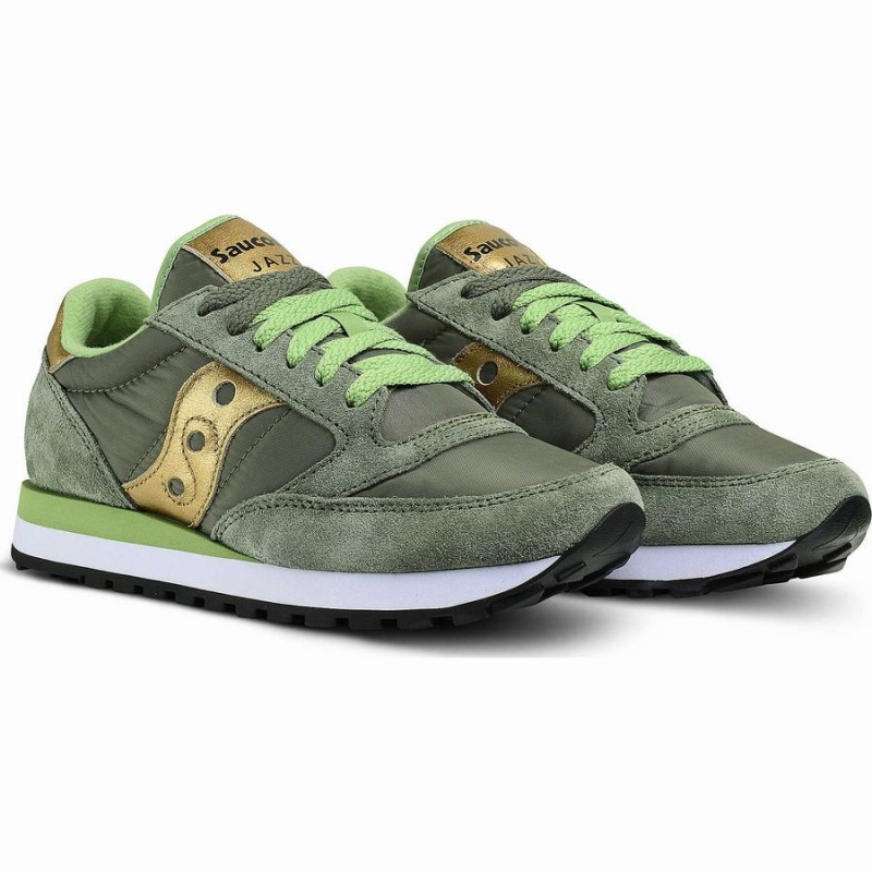 Women's Saucony Jazz Original Sneakers Olive / Gold | Australia S61592-A97