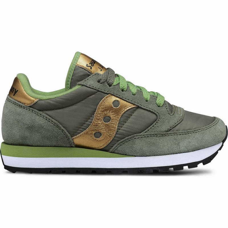 Women\'s Saucony Jazz Original Sneakers Olive / Gold | Australia S61592-A97