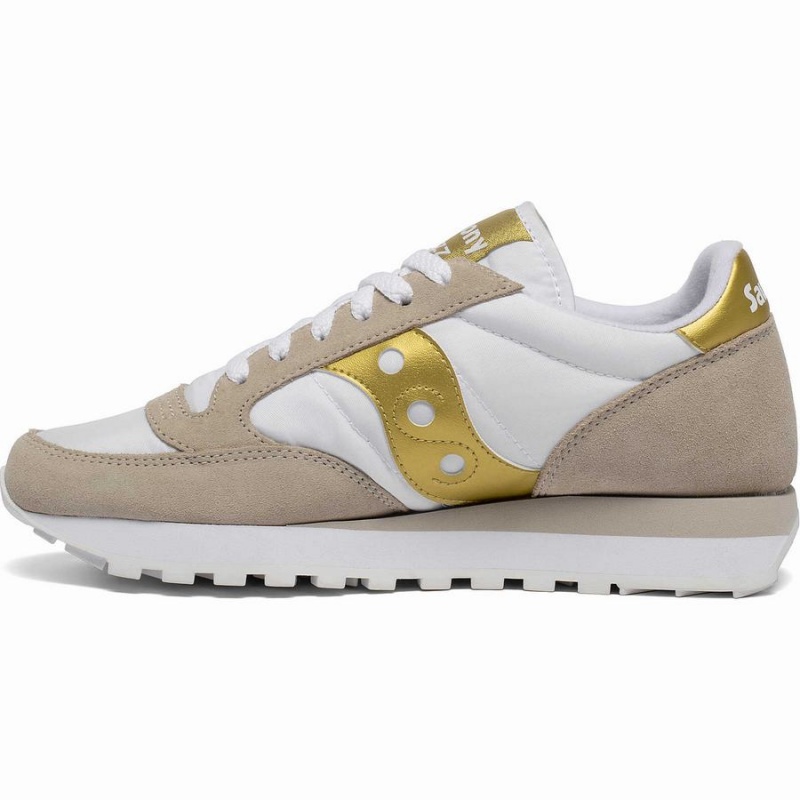 Women's Saucony Jazz Original Sneakers White / Gold | Australia S93841-P24