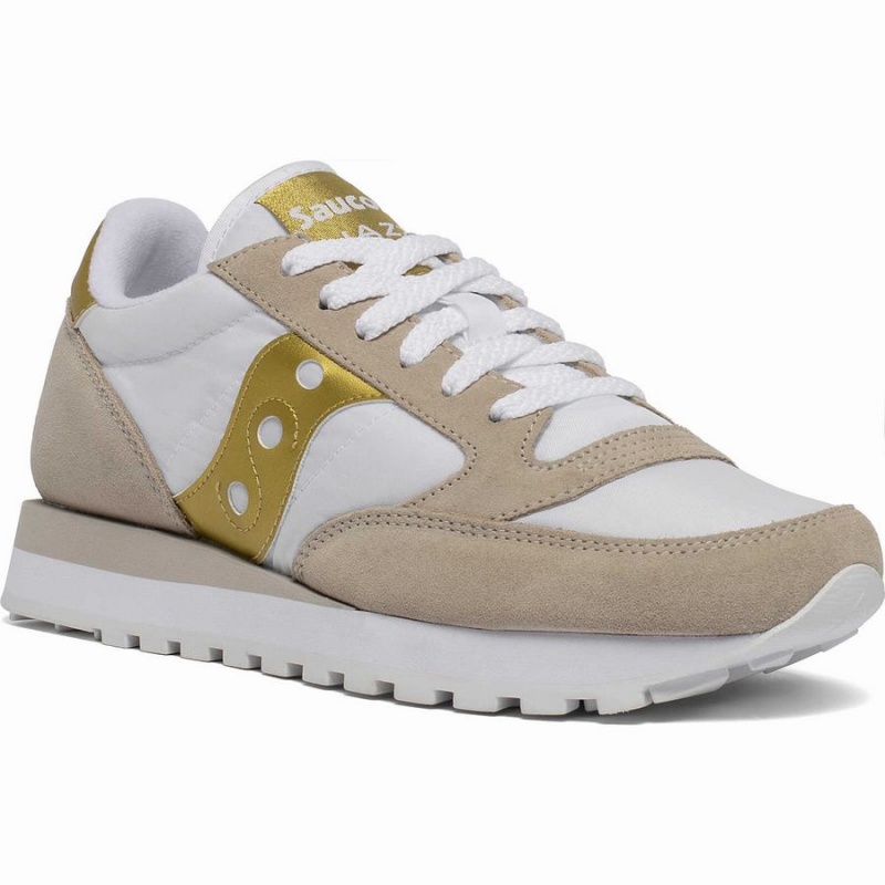 Women's Saucony Jazz Original Sneakers White / Gold | Australia S93841-P24