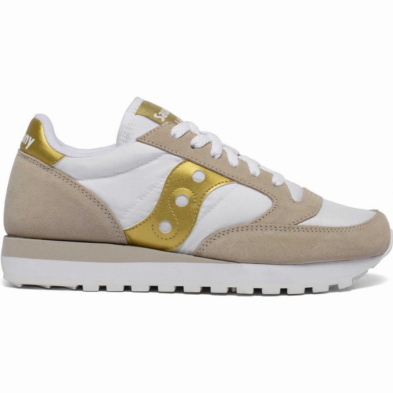 Women\'s Saucony Jazz Original Sneakers White / Gold | Australia S93841-P24