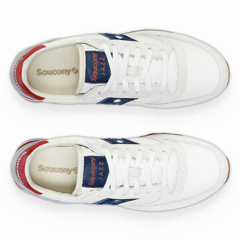 Women's Saucony Jazz Original Stonewash Sneakers White / Navy | Australia S90453-E54