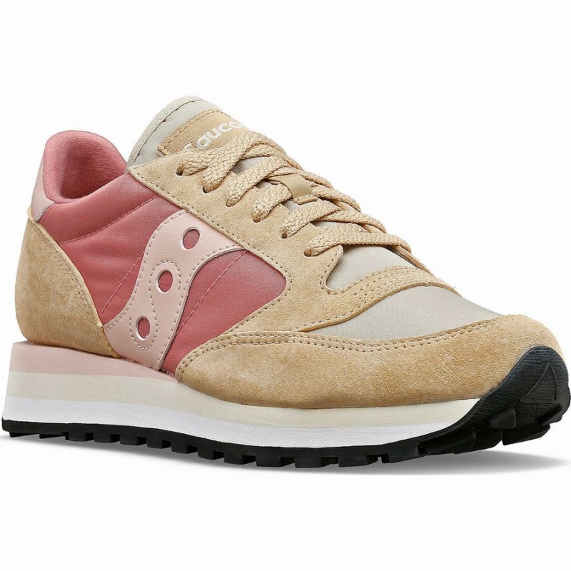 Women's Saucony Jazz Triple Sneakers Beige / Red | Australia S70931-C87