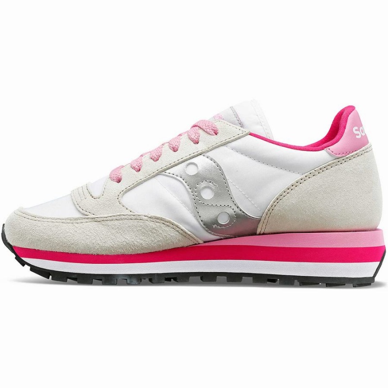 Women's Saucony Jazz Triple Sneakers White / Grey / Pink | Australia S87624-B36