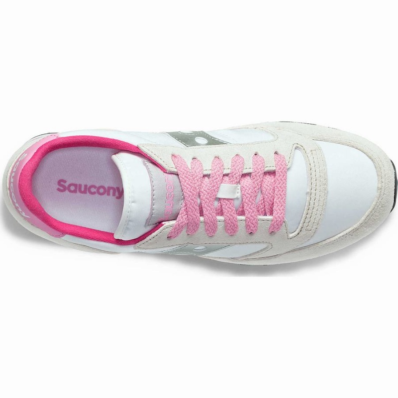 Women's Saucony Jazz Triple Sneakers White / Grey / Pink | Australia S87624-B36